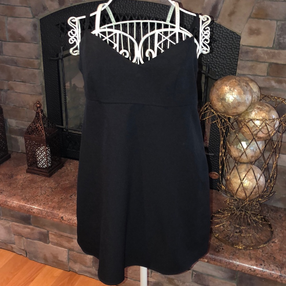 Black Cami Fit & Flare Mini Black Dress